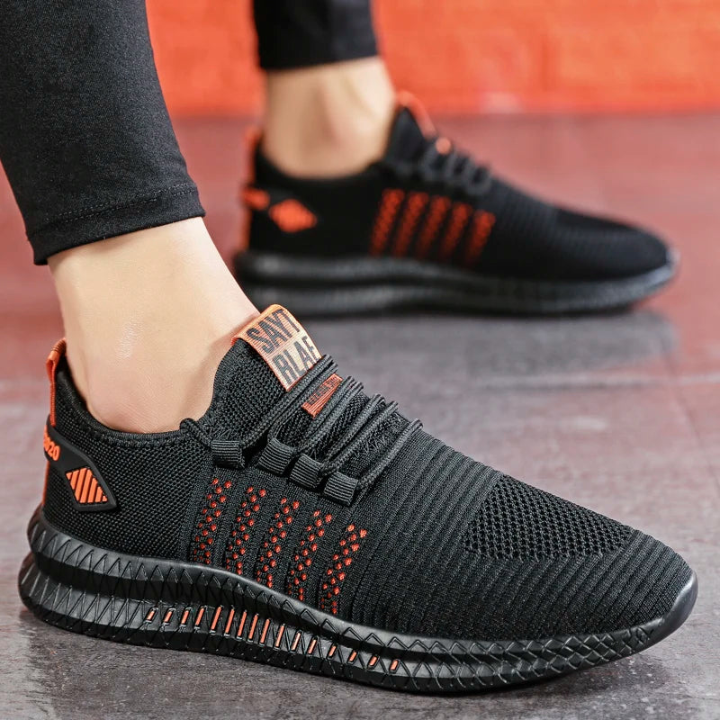 Fashion Sneakers Magaan na Panlalaking Kaswal na Sapatos Breathable Male Footwear Lace Up Walking Shoe 