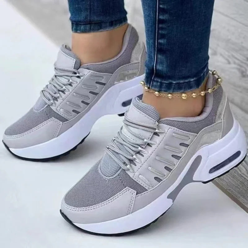 Fashion Woman Vulcanize Platform Casual Sneakers Women Flats Mesh Breathable Running Walking Shoes Chunky Summer Sports Shoe 