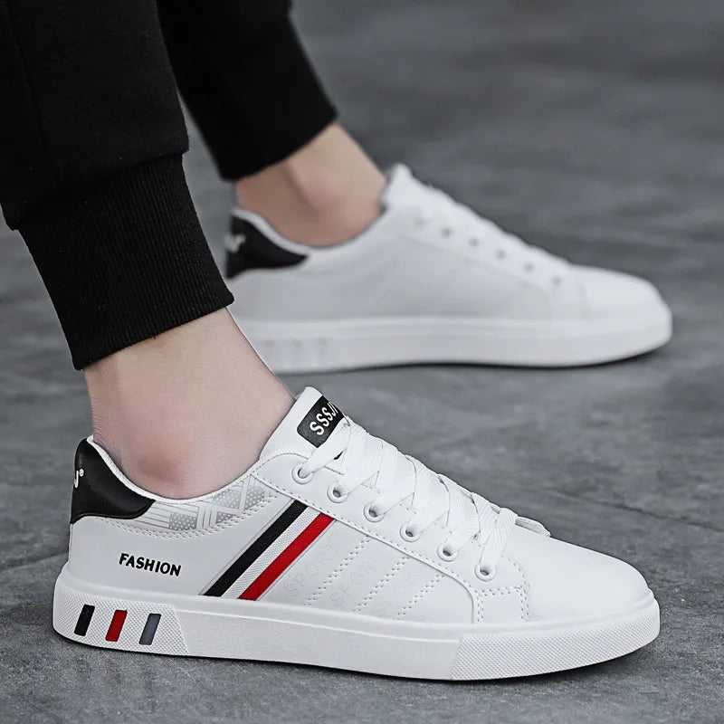 White Vulcanized Sneakers Boys Murang Flat Comfortable Shoes Lalaki Autumn Spring 2022 Fashion Sneakers Sapatos Panlalaki Sneakers 