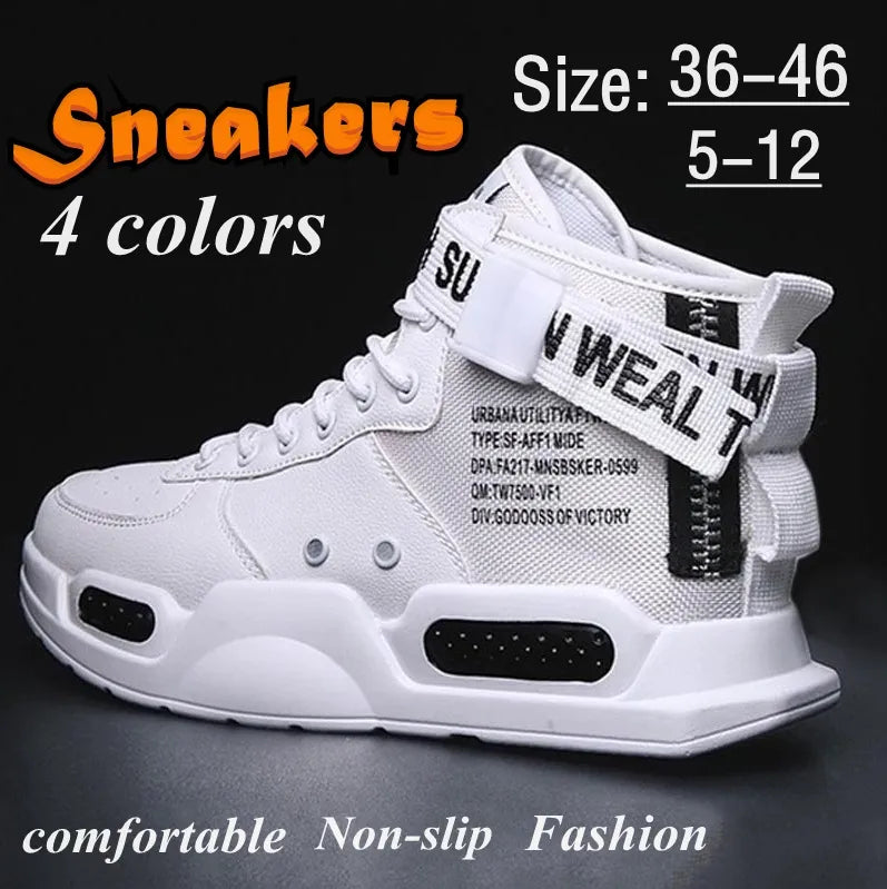 Brand Mens Casual Sneakers High-top Sneakers Trendy Boys Basketball Sports Tennis Shoes Panlabas na Off-road na Sapatos Mga Couple Sneakers 