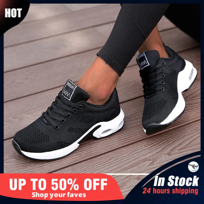 Fashion Woman Vulcanize Shoes Platform Casual Sneakers Women Shoes Flats Mesh Breathable Running Shoes Chunky Summer Sports Shoe 