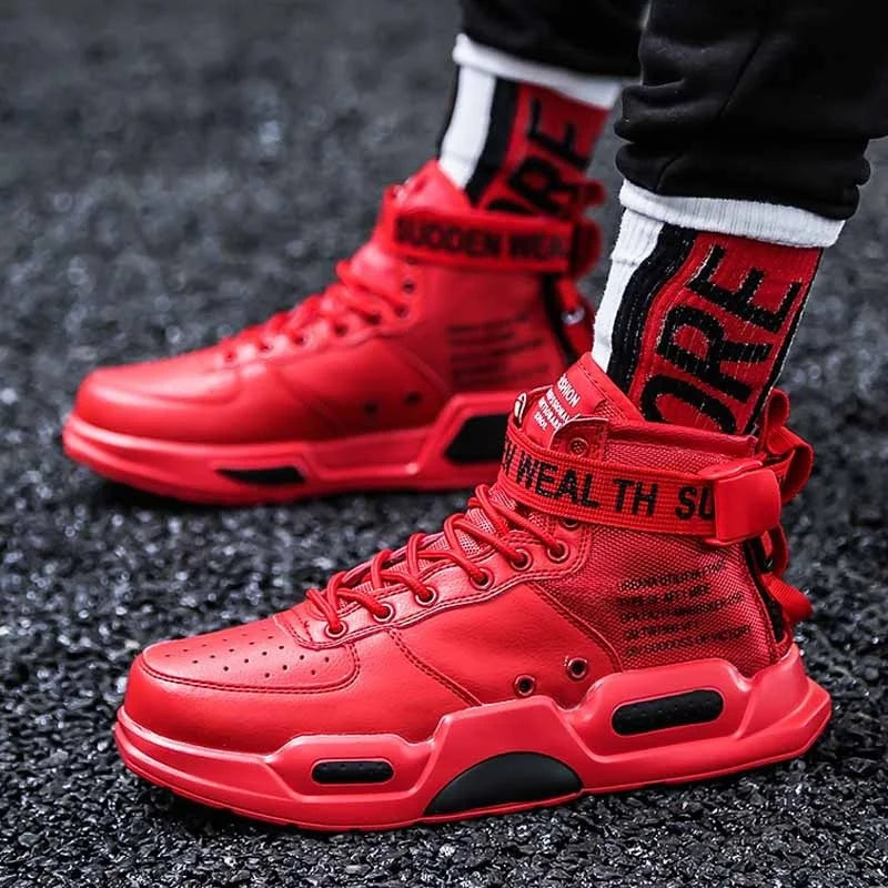 Brand Mens Casual Sneakers High-top Sneakers Trendy Boys Basketball Sports Tennis Shoes Panlabas na Off-road na Sapatos Mga Couple Sneakers 