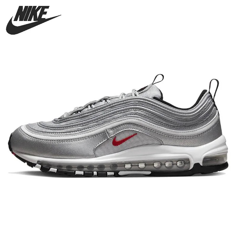 Nike Air Max 97 Running Shoes for Men and Women Silver Vintage Classic Wear-resistant Unisex