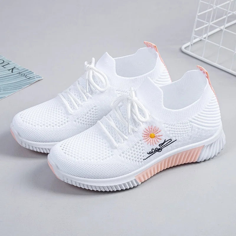 2022 Sneakers Women Breathable Mesh Casual Shoes Pambabae Fashion Sneakers Platform Women Vulcanize Shoes Chaussures Femme 