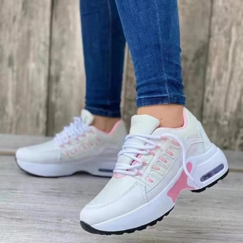 Fashion Woman Vulcanize Platform Casual Sneakers Women Flats Mesh Breathable Running Walking Shoes Chunky Summer Sports Shoe 