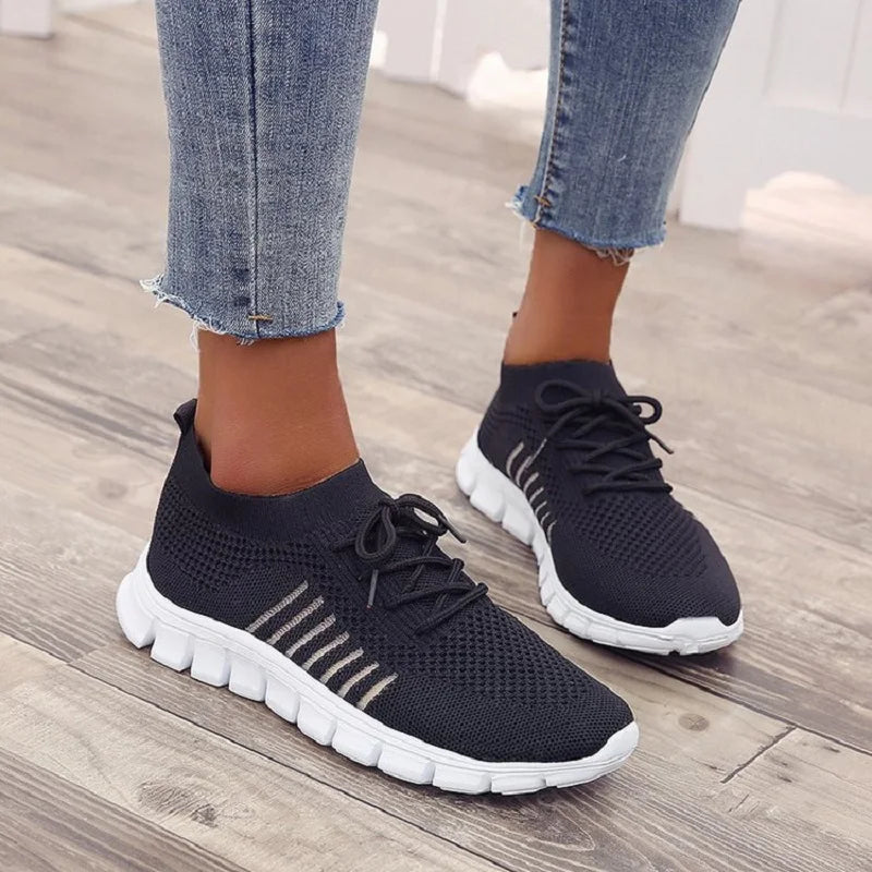 Women Mesh Breathable Shoes Slip on Flat Shoes Babae Tenis Ladies Casual Shoes Walking Footwear Sneakers Womens Vulcanize Shoes 