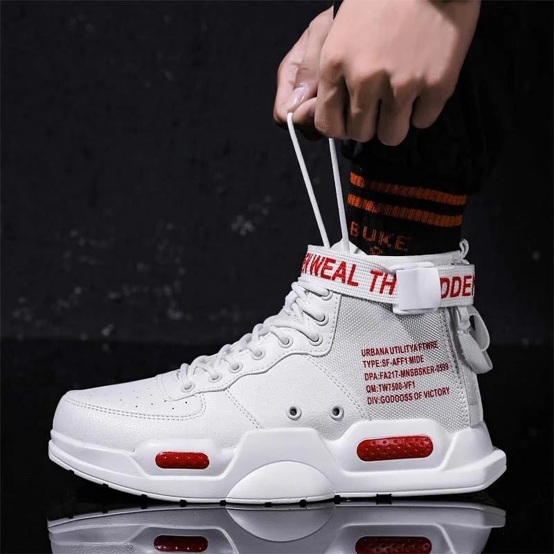 Brand Mens Casual Sneakers High-top Sneakers Trendy Boys Basketball Sports Tennis Shoes Panlabas na Off-road na Sapatos Mga Couple Sneakers 