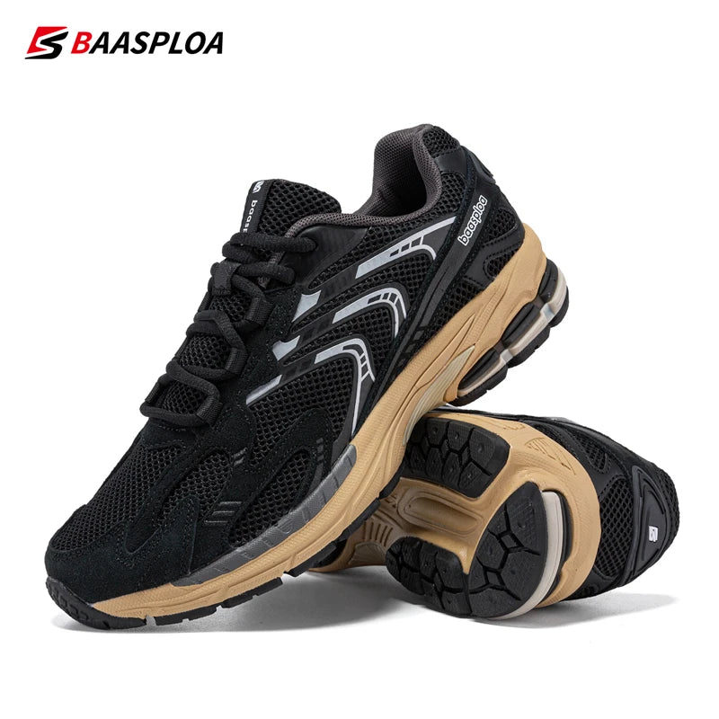 Bassploa Men Running Shoes Casual Sneakers Mesh Breathable Sport Shoes for Men Tenis Lightweight Walking Sneakers Non-Slip