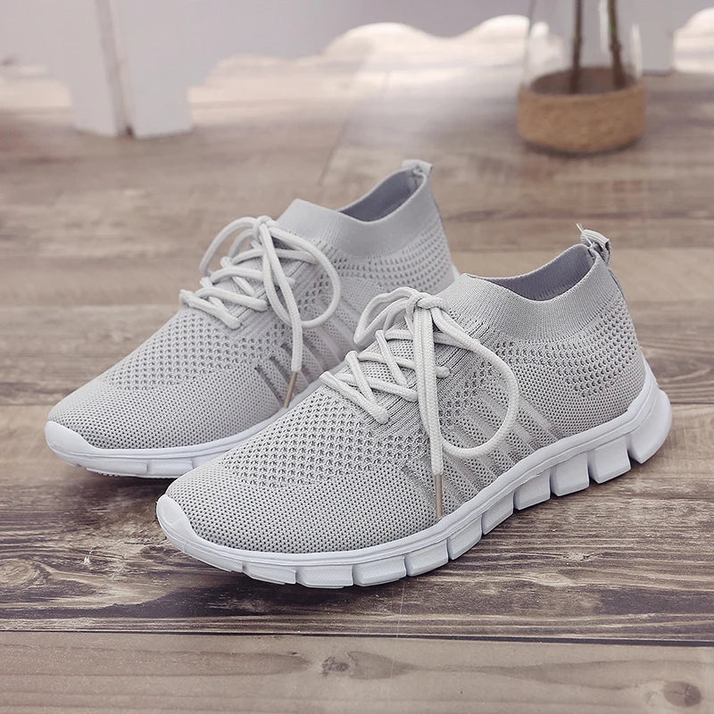 Women Mesh Breathable Shoes Slip on Flat Shoes Babae Tenis Ladies Casual Shoes Walking Footwear Sneakers Womens Vulcanize Shoes 