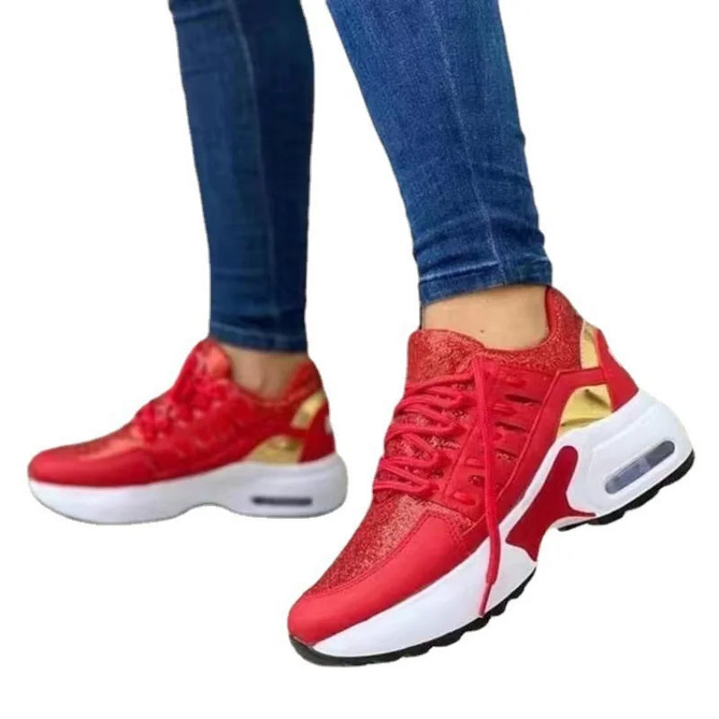 Fashion Woman Vulcanize Platform Casual Sneakers Women Flats Mesh Breathable Running Walking Shoes Chunky Summer Sports Shoe 