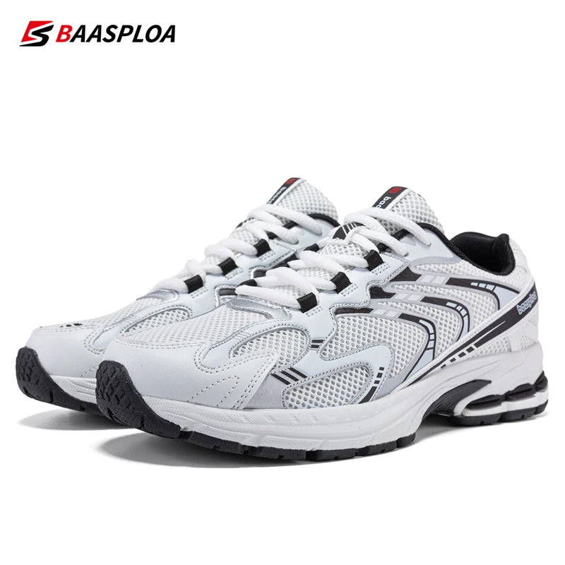 Bassploa Men Running Shoes Casual Sneakers Mesh Breathable Sport Shoes for Men Tenis Lightweight Walking Sneakers Non-Slip