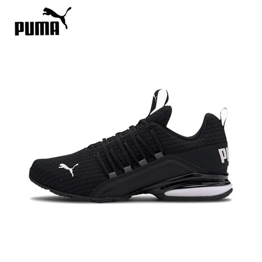 Original Puma Axelion block Men's Running Shoes Classic Non-Slip Lightweight Low-Top Shock Absorption Black Sneakers 193148-01